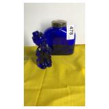 Cobolt Blue Glass Boyd Boy & Glass Jar