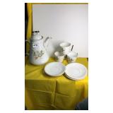 BPM Coffee Pot, 3 Cups, 4 Saucers- Pot & 1Cup Have