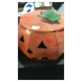 Metal Yard Art Item Display-  Large Pumpkin w/ Lid
