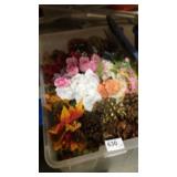 Pine Cones & Faux Flowers