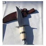Bone Handled Knife With Sheath