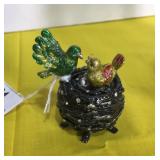 Bird Nest Trinket Box w/ Bling & Birds