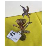 Glass Hummingbird - Small Purple & Gold