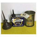 3 Vintage Oil Cans Some w/ Spouts