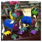 Metal Yard Art Item Display - 2 Small Cats