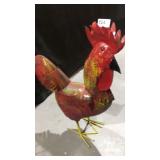 Metal Yard Art Item Display - Red Rooster