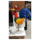 Metal Yard Art Item Display - Large Chicken w/