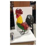Metal Yard Art Item Display - Small Rooster