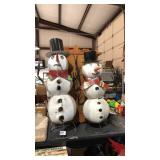 2 Metal Yard Art - Large & Mid Size Snowmen