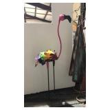 Metal Yard Art Item Display - Flamingo w/
