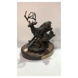 "Woodland Prince Resin Buck on wood Stand