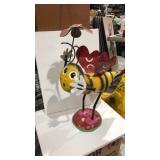 Metal Yard Art Item FLOWER BEE W11X H19 X D17