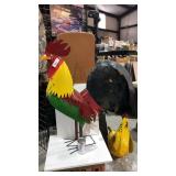 Metal Yard Art Item, LARGE ROOSTER W15 X H35 X D26