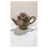 Cloisonne Style Tea Pot Trinket Box