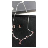 Garnet Necklace & Earring Set