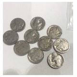 10 Buffalo Head Nickles