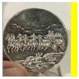 .999 1 oz Silver Round Strike,  stagecoach and