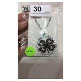 Metal & Rhinestone Necklace w/ 4H