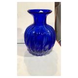 Blue Cobalt Blue Vase - Stretched Dots