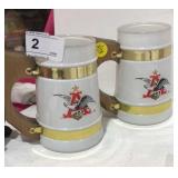 2 Siesta Ware Anheuser- Bush Glass Mugs