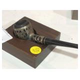 Pipe with Mexico Sterling Silver & Pipe Holder