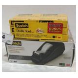 NIB Tape Dispenser & 6 Rolls Double Sided Tape