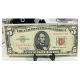 1963 Red Dot  $5 Dollar Note