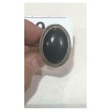 Fashion Ring w/ Large Black Stone sz 8