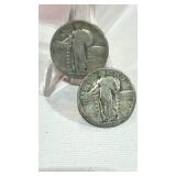 2 Standing Liberty Silver Quarters