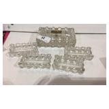 Mid Century Modern Glass Cigarette Holder and 4