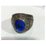 1982 School Ring w/ Blue Stone  sz 8.25