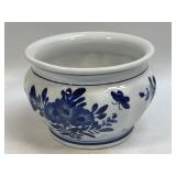 Flower Pot Planter Blue White Porcelain Vines
