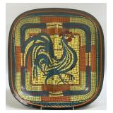 (T) Painted Mosaic Chicken Divided Dish 10.5ï¿½