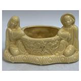 Vintage YELLOW ASIAN PLANTER, Boy and Girl