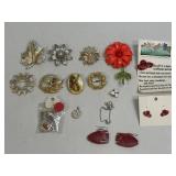 Several Assorted Vintage Brooches, Pins and