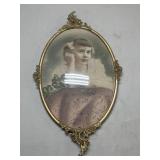 (T) Vintage Ornate Brass Picture Frame With