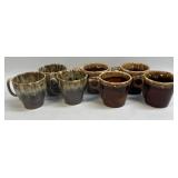 (T) 7 Vintage Hull/USA Pottery Brown Drip Glaze