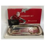 Vintage WM. Rogerï¿½s Silverplate Cranberry Set IOB