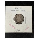 1891 Seated Liberty Dime