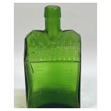 Vintage EC Boozï¿½s Old Cabin Whiskey Green Glass