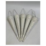 Shabby White Farmhouse Embossed Metal Hanging