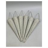 Shabby White Farmhouse Embossed Metal Hanging