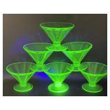 URANIUM FEDERAL GLASS STEMMED SHERBET DESSERT CUP