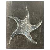 Art Glass Starfish Clear Bubbles Blown