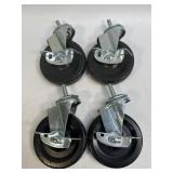 Caster Wheel 3" Poly Black Replacement Threaded