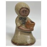 Vintage UCTCI Speckled Stoneware Figurine Girl
