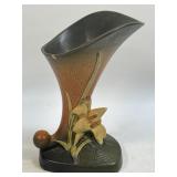 Roseville Pottery Brown Zephyr Lily Cornucopia