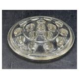 Vintage Clear glass 16 hole dome Flower Frog