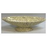 Vintage Speckled Ceramic Pedestal Centerpiece