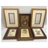 Assorted Framed Pressed Flowers As Pictured